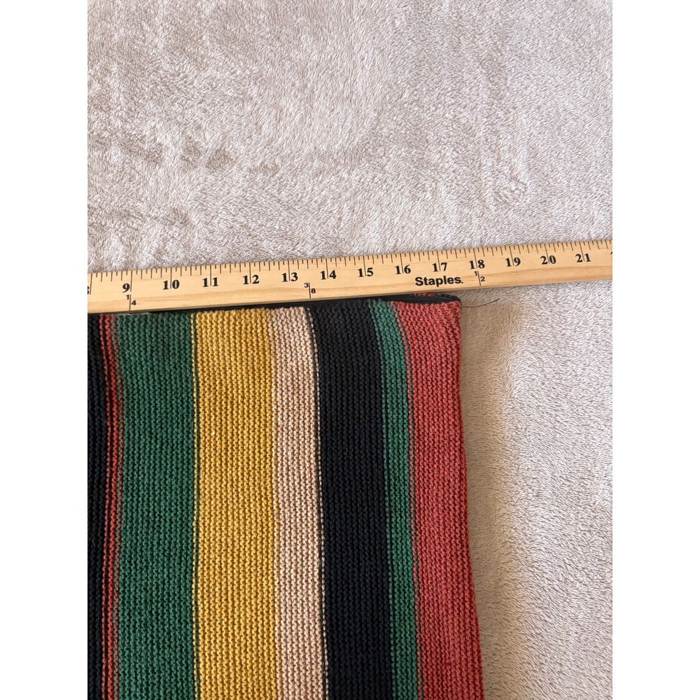 GeeGee Striped Knit Skirt Colorful Boho Fringe Hem 1XL - Picture 2 of 5